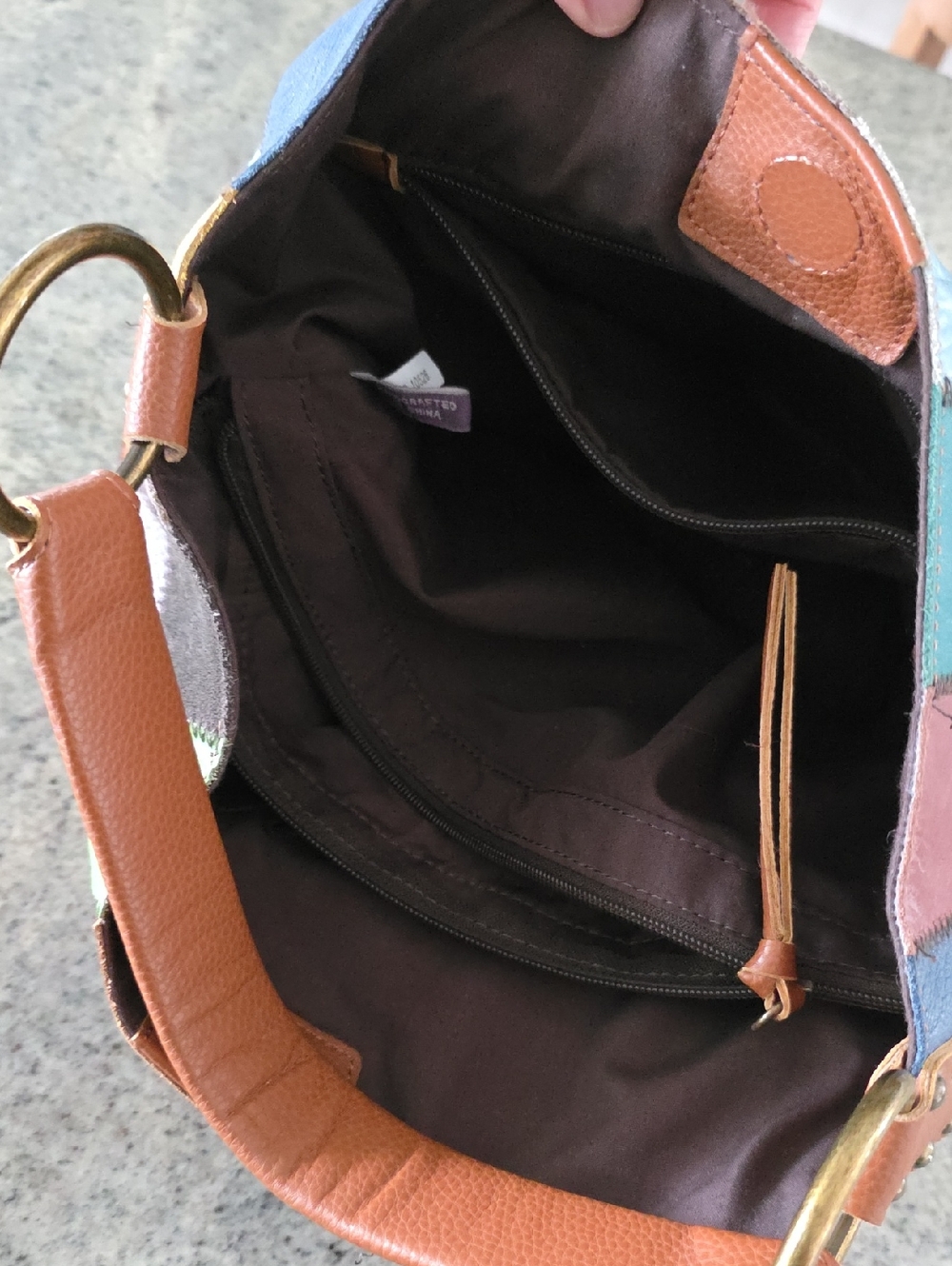 Multicolor Patchwork Leather Hobo Bag - Picture 8 of 11